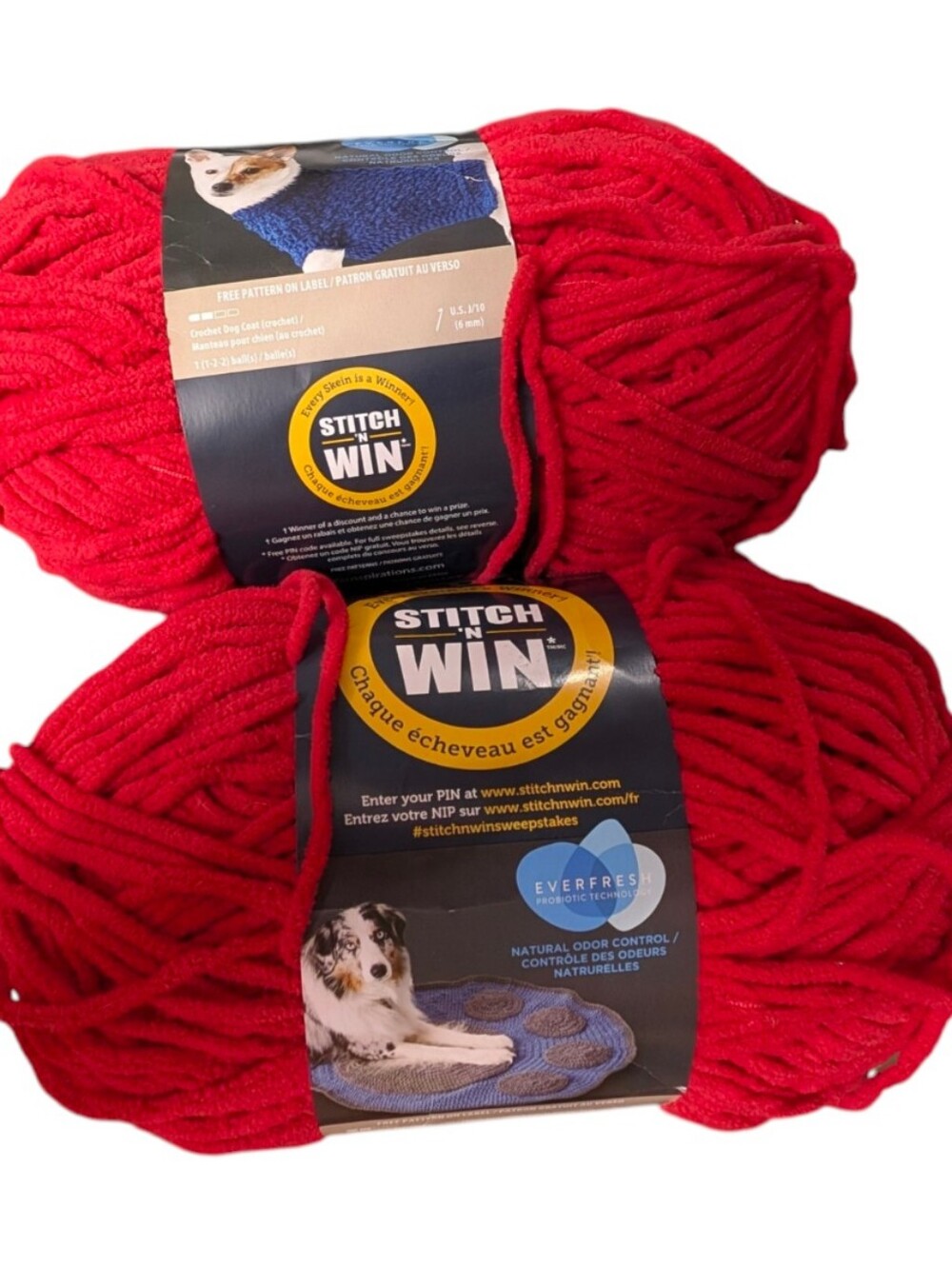 2 Skeins DISCONTINUED Bernat Pet Blanket Yarn Red Bulky Crochet Knit Cat Dog NWT